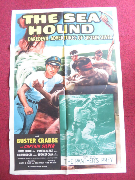 THE SEA HOUND FOLDED US ONE SHEET POSTER CHAPTER 13 BUSTER CRABBE J. LLOYD 1955 Rendezvous Cinema Movie posters