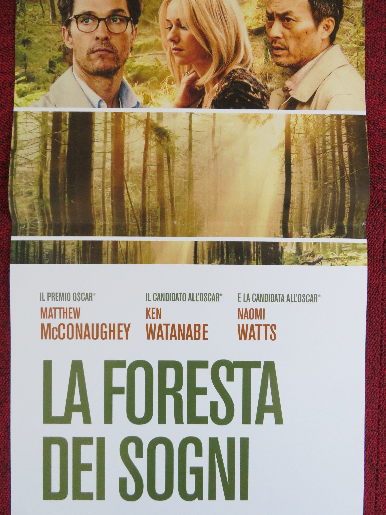 THE SEA OF TREES ITALIAN LOCANDINA POSTER MCCONAUGHEY WATANABE WATTS 2015 Rendezvous Cinema Movie posters