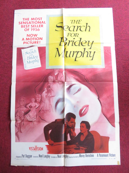 THE SEARCH FOR BRIDEY MURPHY FOLDED US ONE SHEET POSTER TERESA WRIGHT 1956 Rendezvous Cinema Movie posters