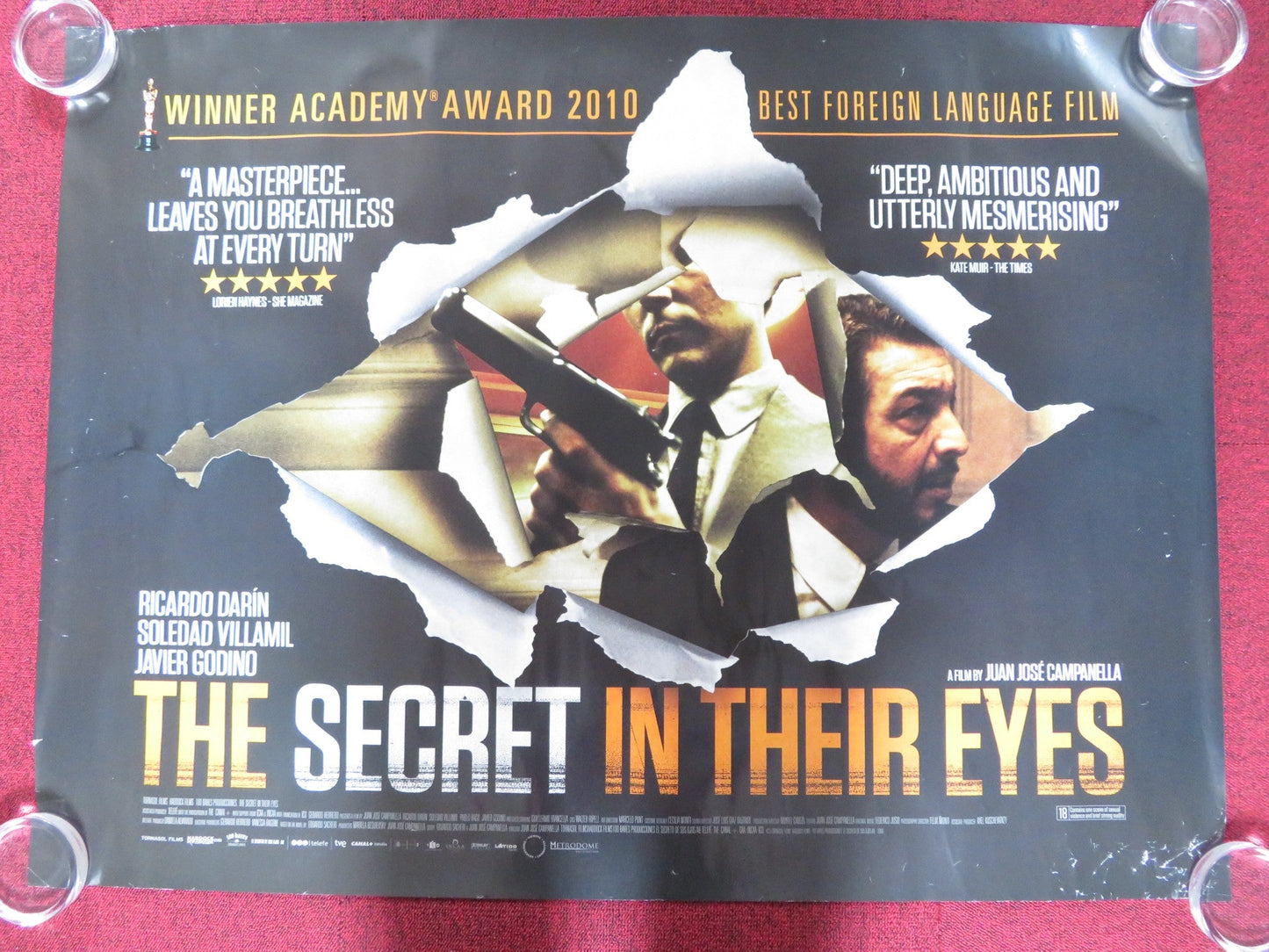 THE SECRET IN THEIR EYES UK QUAD ROLLED POSTER DARIN SOLEDAD VILLAMIL 2009 Rendezvous Cinema Movie posters