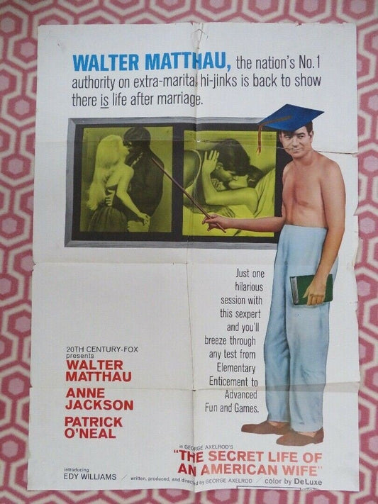 THE SECRET LIFE OF AN AMERICAN WIFE US ONE SHEET POSTER WALTER MATTHAU 1968 Movie posters