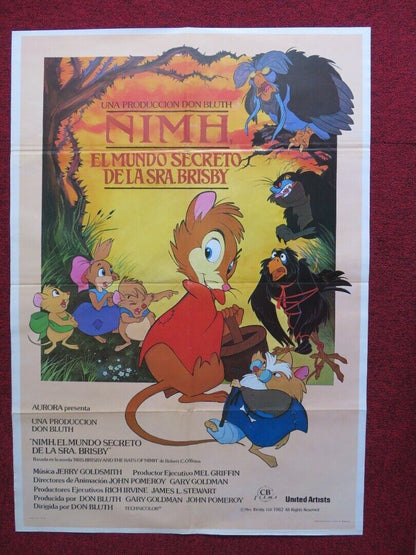 THE SECRET OF NIMH SPANISH ROLLED POSTER DEREK JACOBI ELIZABETH HARTMAN 1982 Movie posters