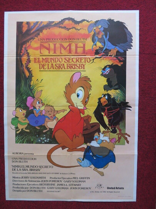 THE SECRET OF NIMH SPANISH ROLLED POSTER DEREK JACOBI ELIZABETH HARTMAN 1982 Movie posters