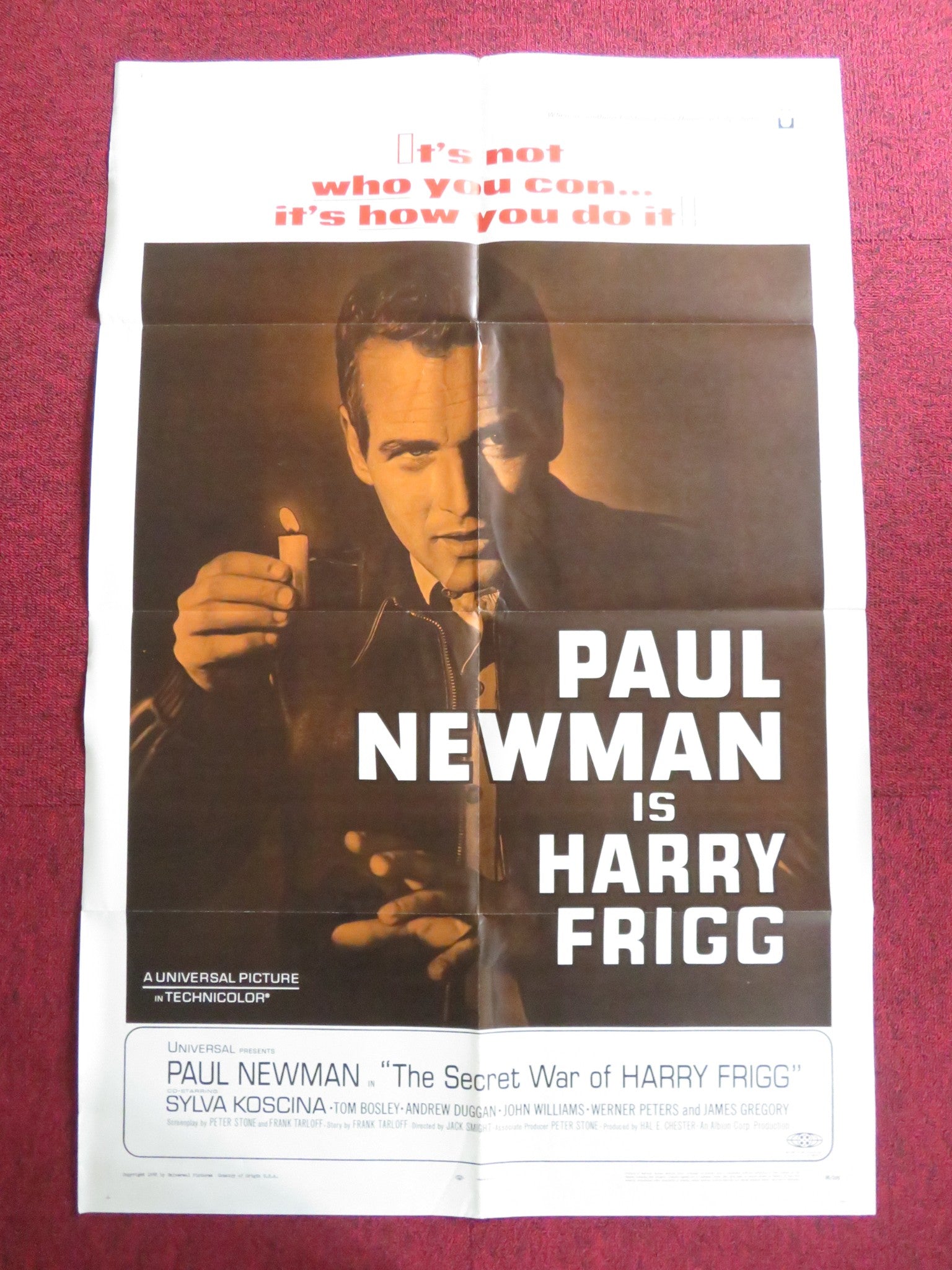 THE SECRET WAR OF HARRY FRIGG FOLDED US ONE SHEET POSTER PAUL NEWMAN 1968 Rendezvous Cinema Movie posters