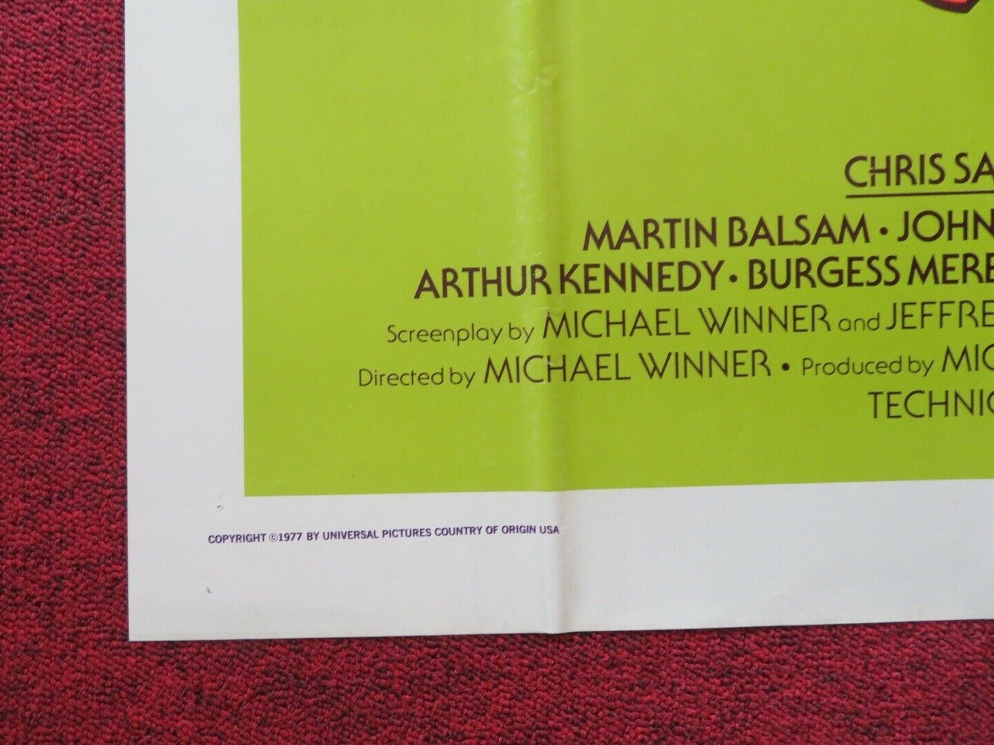 THE SENTINEL FOLDED US ONE SHEET POSTER MICHAEL WINNER CHRIS SARANDON 1977 Movie posters