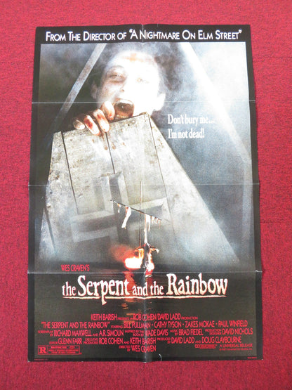 THE SERPENT AND THE RAINBOW FOLDED US ONE SHEET POSTER WES CRAVEN B. PULLMAN '88 Rendezvous Cinema Movie posters