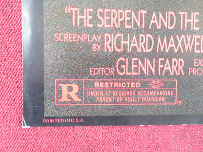 THE SERPENT AND THE RAINBOW FOLDED US ONE SHEET POSTER WES CRAVEN B. PULLMAN '88 Rendezvous Cinema Movie posters