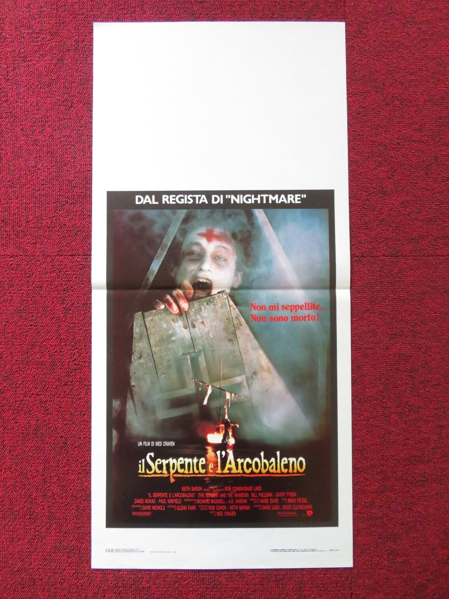 THE SERPENT AND THE RAINBOW ITALIAN LOCANDINA POSTER WES CRAVEN B. PULLMAN 1988 Rendezvous Cinema Movie posters