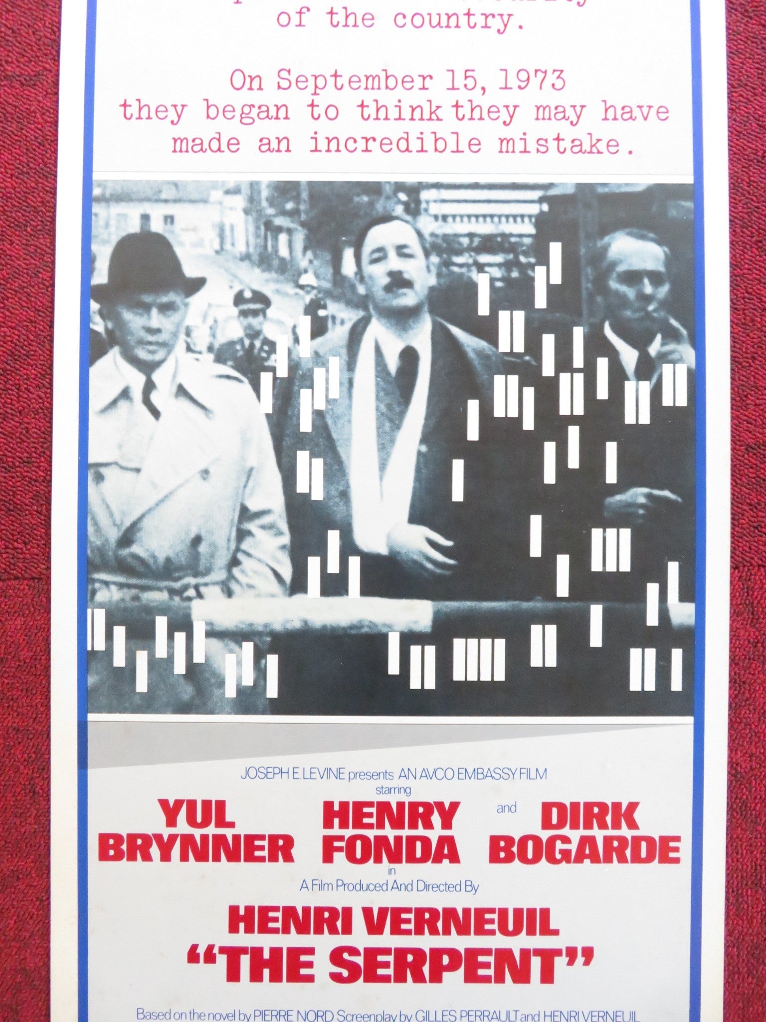 THE SERPENT US INSERT (14"x 36") POSTER YUL BRYNER HENRY FONDA 1973 Rendezvous Cinema Movie posters