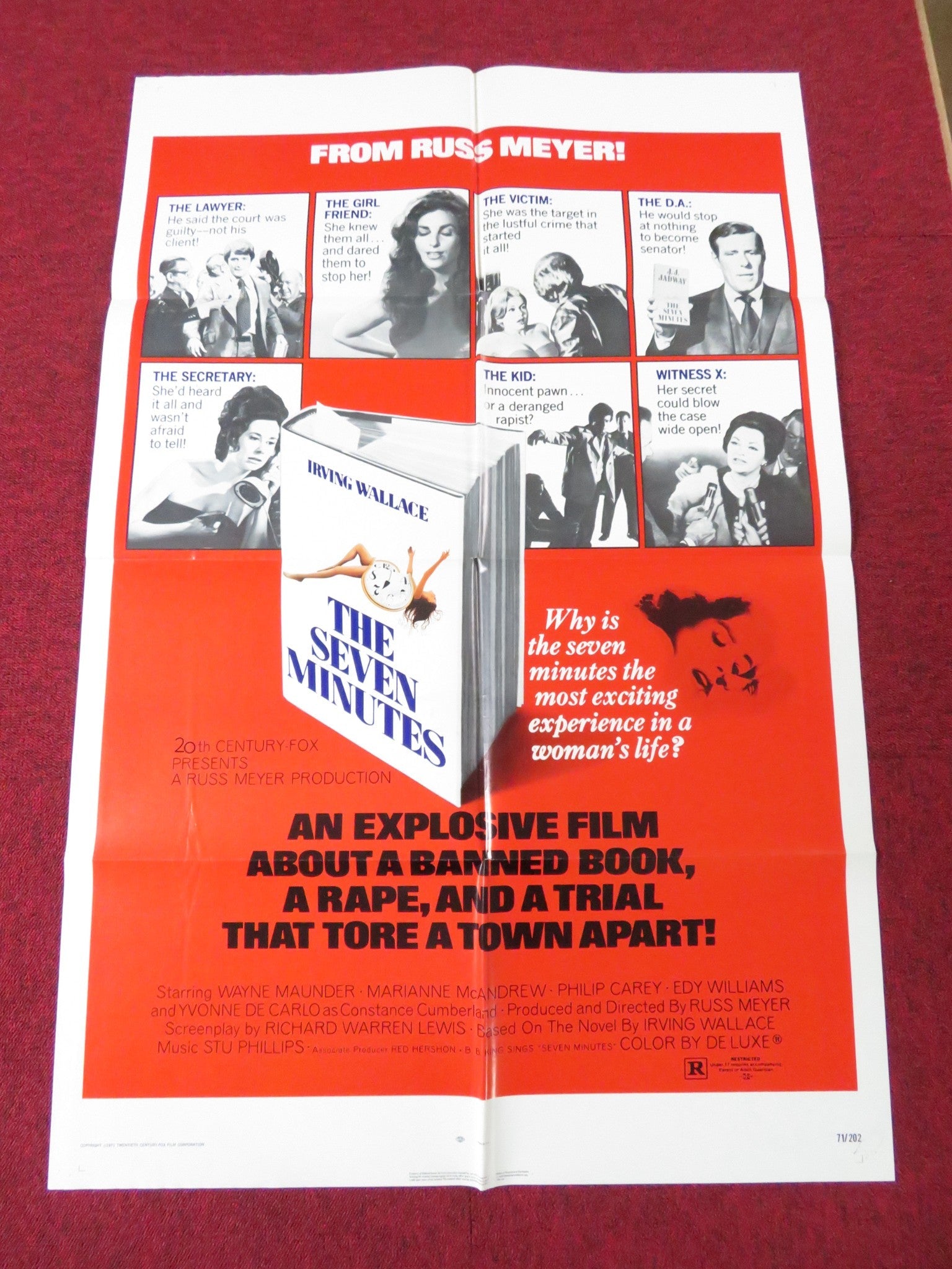 THE SEVEN MINUTES FOLDED US ONE SHEET POSTER WAYNE MAUNDER M. MCANDREW 1971 Rendezvous Cinema Movie posters