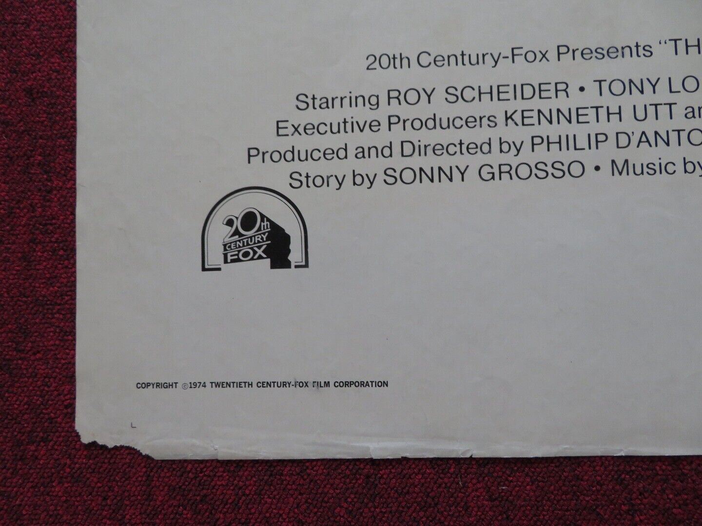 THE SEVEN - UPS US ONE SHEET POSTER ROY SCHEIDER VICTOR ARNOLD 1974 Movie posters