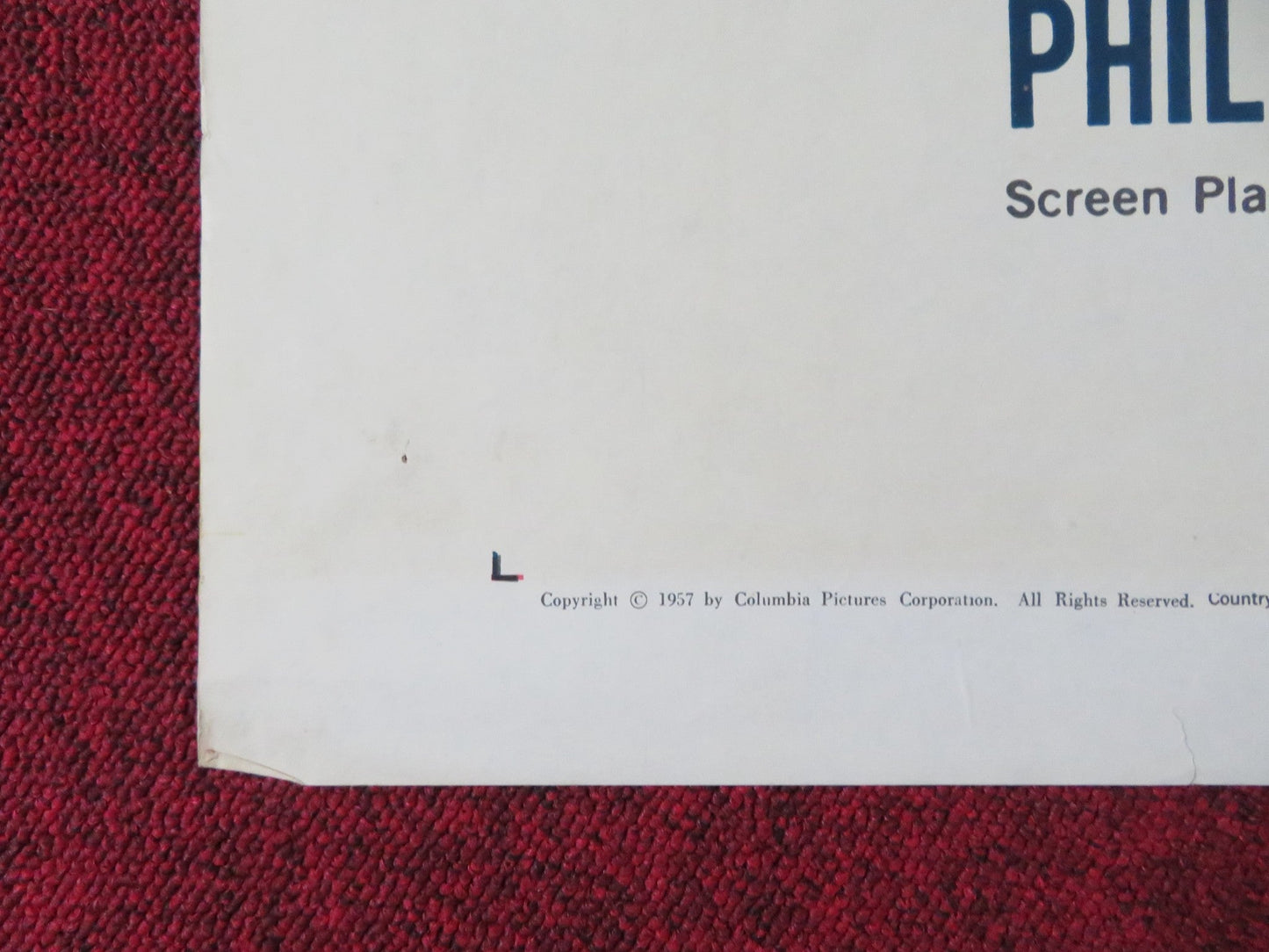 THE SHADOW ON THE WINDOW FOLDED US ONE SHEET POSTER PHILIP CAREY B. GARRETT 1957 Rendezvous Cinema Movie posters