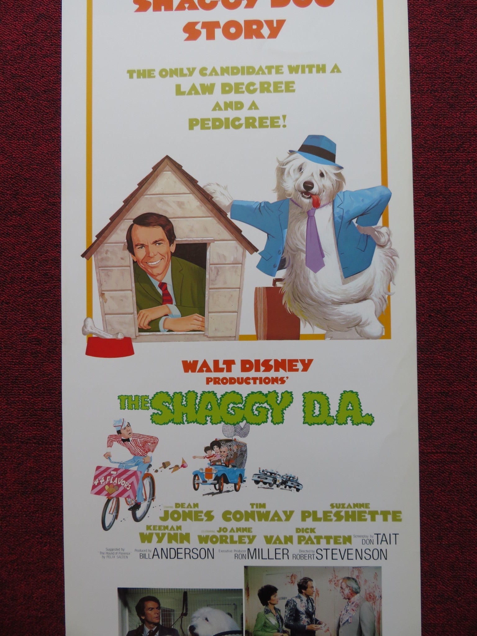 THE SHAGGY D.A. US INSERT (14"x 36") POSTER DISNEY DEAN JONES TIM CONWAY 1977 Rendezvous Cinema Movie posters
