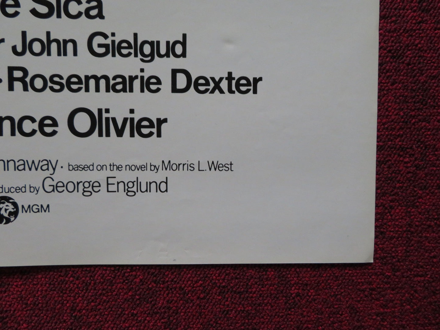 THE SHOES OF THE FISHERMAN FOLDED US ONE SHEET POSTER ANTHONY QUINN 1968 Rendezvous Cinema Movie posters