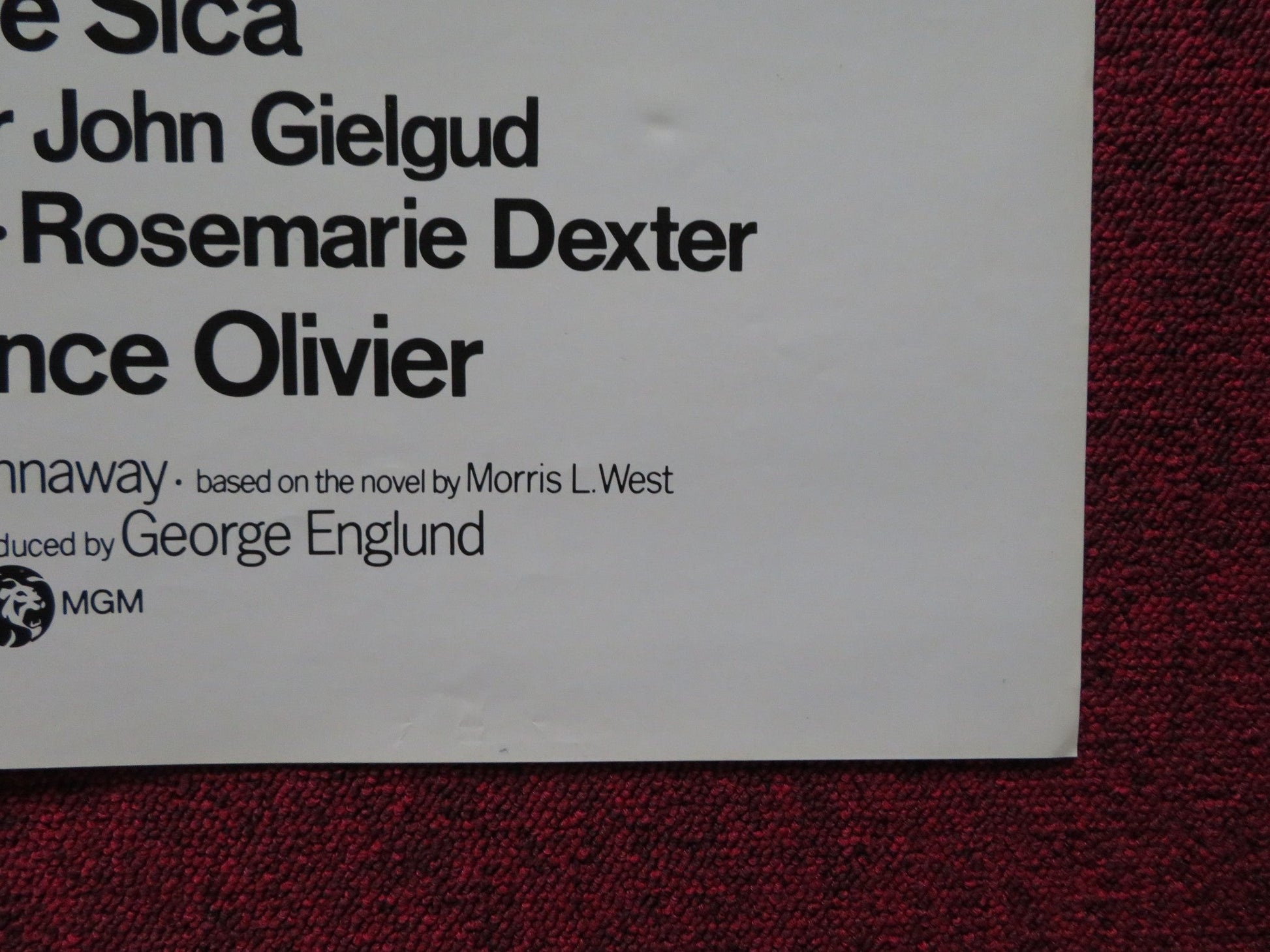 THE SHOES OF THE FISHERMAN FOLDED US ONE SHEET POSTER ANTHONY QUINN 1968 Rendezvous Cinema Movie posters