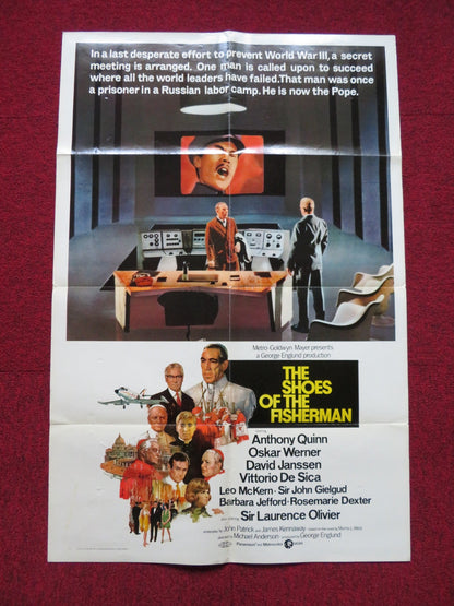 THE SHOES OF THE FISHERMAN FOLDED US ONE SHEET POSTER ANTHONY QUINN 1968 Rendezvous Cinema Movie posters