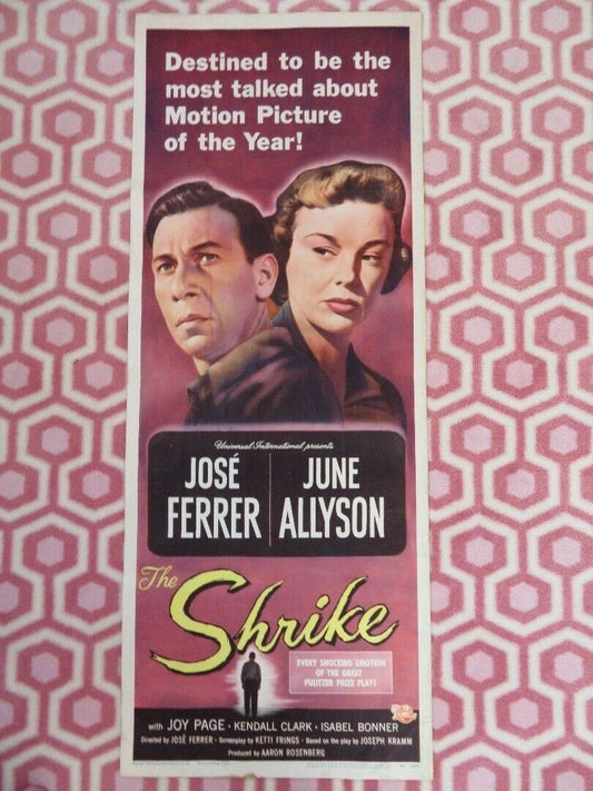 THE SHRIKE US INSERT (14"x 36") POSTER JOSE FERRER JUNE ALLYSON 1955 Movie posters