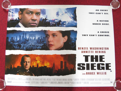 THE SIEGE UK QUAD (30"x 40") ROLLED POSTER DENZEL WASHINGTON BRUCE WILLIS 1998 Rendezvous Cinema Movie posters