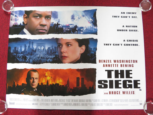 THE SIEGE UK QUAD (30"x 40") ROLLED POSTER DENZEL WASHINGTON BRUCE WILLIS 1998 Rendezvous Cinema Movie posters