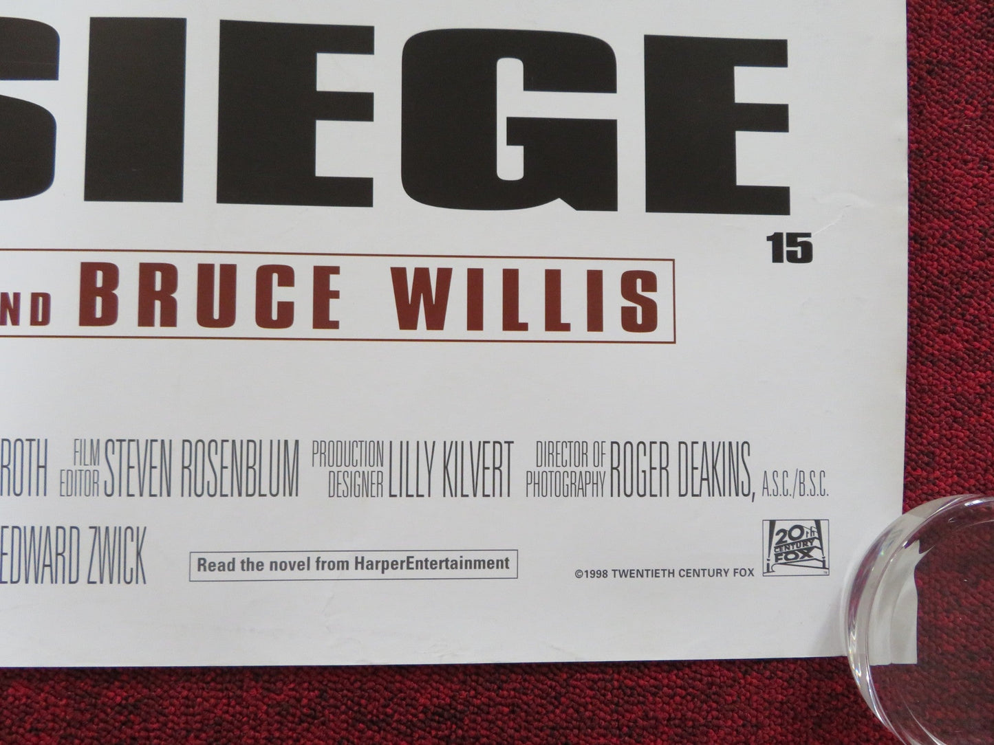 THE SIEGE UK QUAD (30"x 40") ROLLED POSTER DENZEL WASHINGTON BRUCE WILLIS 1998 Rendezvous Cinema Movie posters