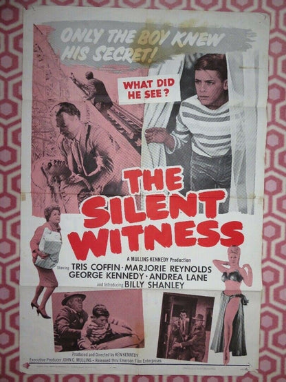 THE SILENT WITNESS US ONE SHEET POSTER GEORGE KENNEDY 1962 Rendezvous Cinema Movie posters