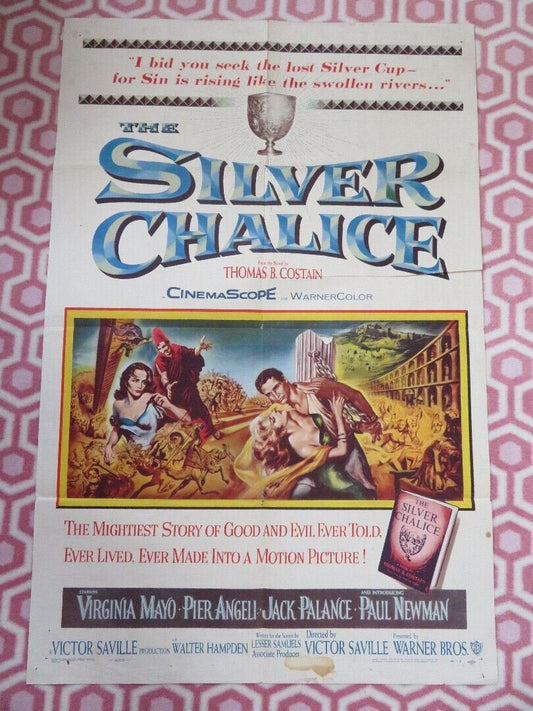 THE SILVER CHALICE FOLDED US ONE SHEET POSTER VIRGINIA MAYO PIER ANGELI 1954 Movie posters