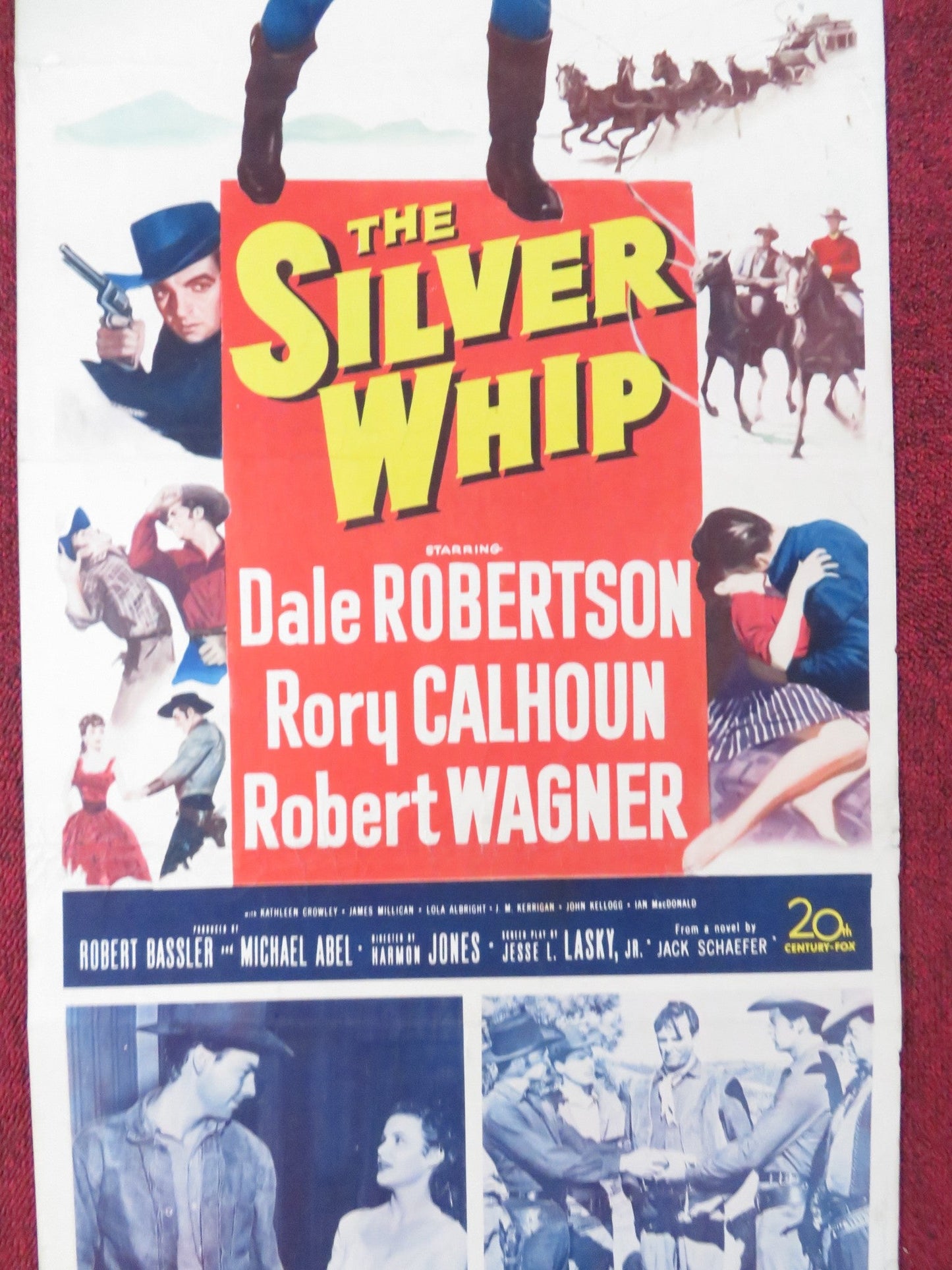 THE SILVER WHIP US INSERT (14"x 36") POSTER DALE ROBERTSON RORY CALHOUN 1953 Rendezvous Cinema Movie posters