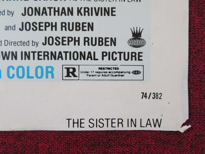 THE SISTER IN LAW FOLDED US ONE SHEET POSTER JOHN SAVAGE ANNE SAXON 1974 Rendezvous Cinema Movie posters