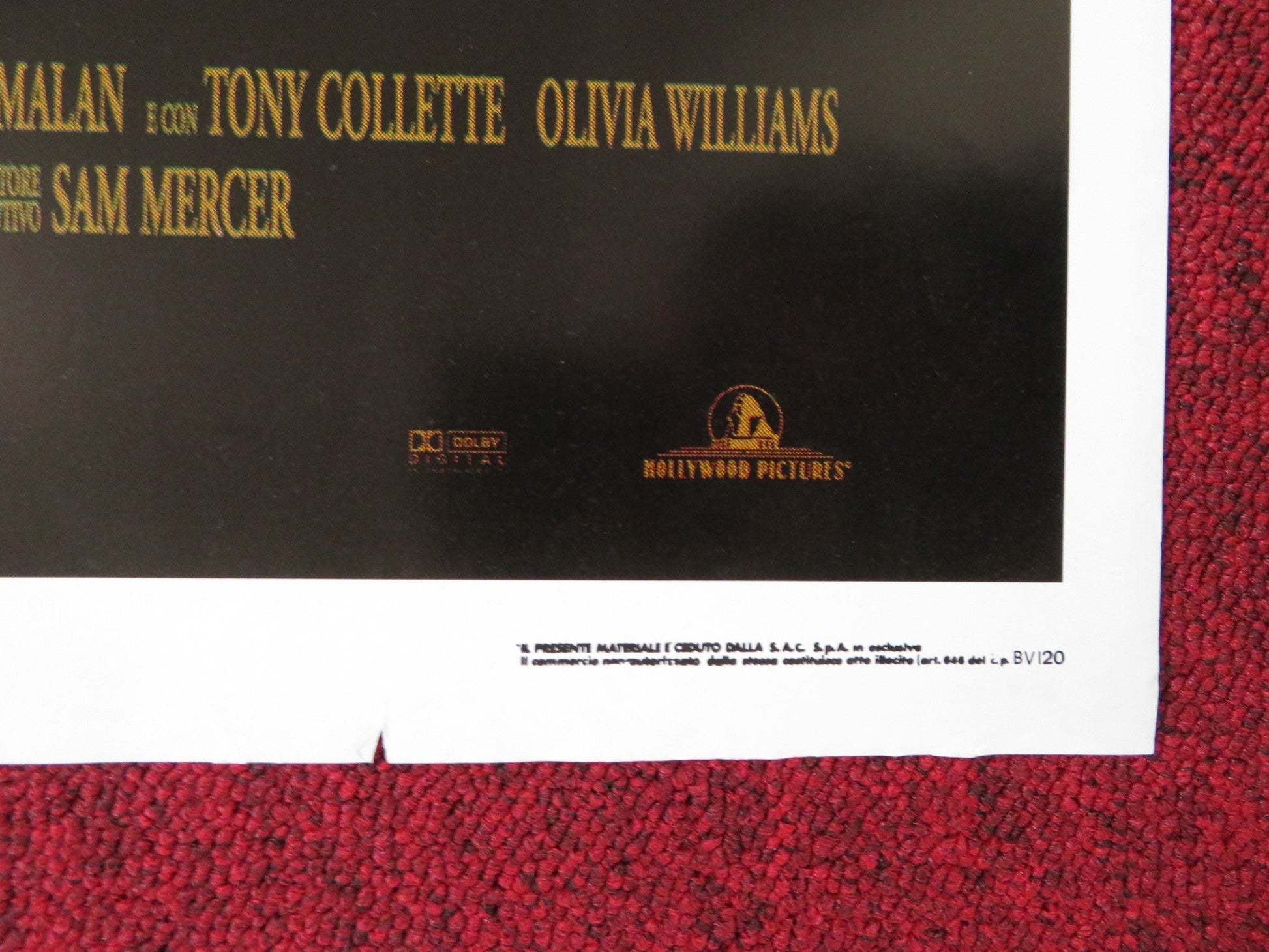 THE SIXTH SENSE ITALIAN FOGLIO POSTER BRUCE WILLIS HALEY JOEL OSMENT 1999 Rendezvous Cinema Movie posters