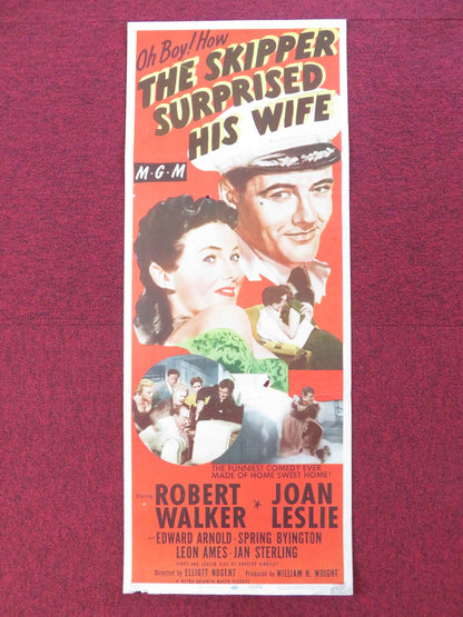 THE SKIPPER SURPRISED HIS WIFE US INSERT (14"x 36") POSTER ROBERT WALKER 1950 Rendezvous Cinema Movie posters