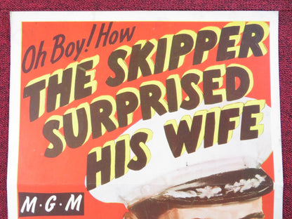 THE SKIPPER SURPRISED HIS WIFE US INSERT (14"x 36") POSTER ROBERT WALKER 1950 Rendezvous Cinema Movie posters