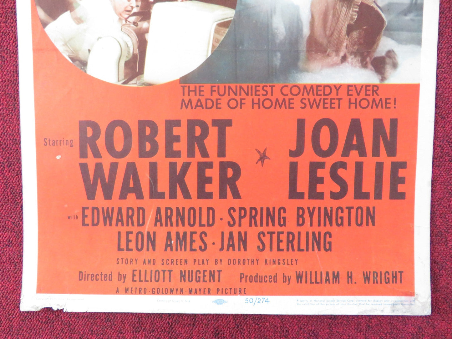 THE SKIPPER SURPRISED HIS WIFE US INSERT (14"x 36") POSTER ROBERT WALKER 1950 Rendezvous Cinema Movie posters