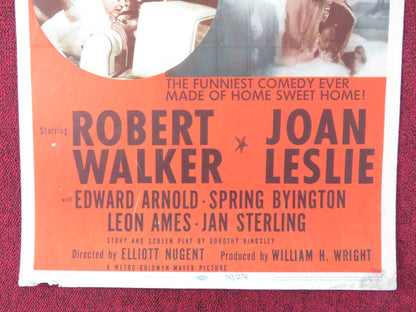 THE SKIPPER SURPRISED HIS WIFE US INSERT (14"x 36") POSTER ROBERT WALKER 1950 Rendezvous Cinema Movie posters