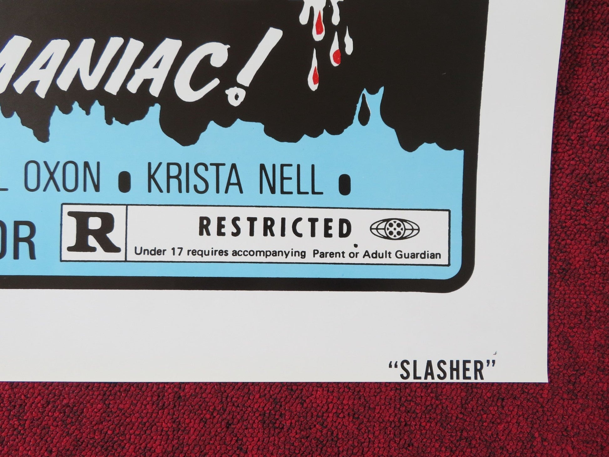 THE SLASHER IS THE SEX MANIAC US TRI FOLDED ONE SHEET ROLLED POSTER 1974 Rendezvous Cinema Movie posters