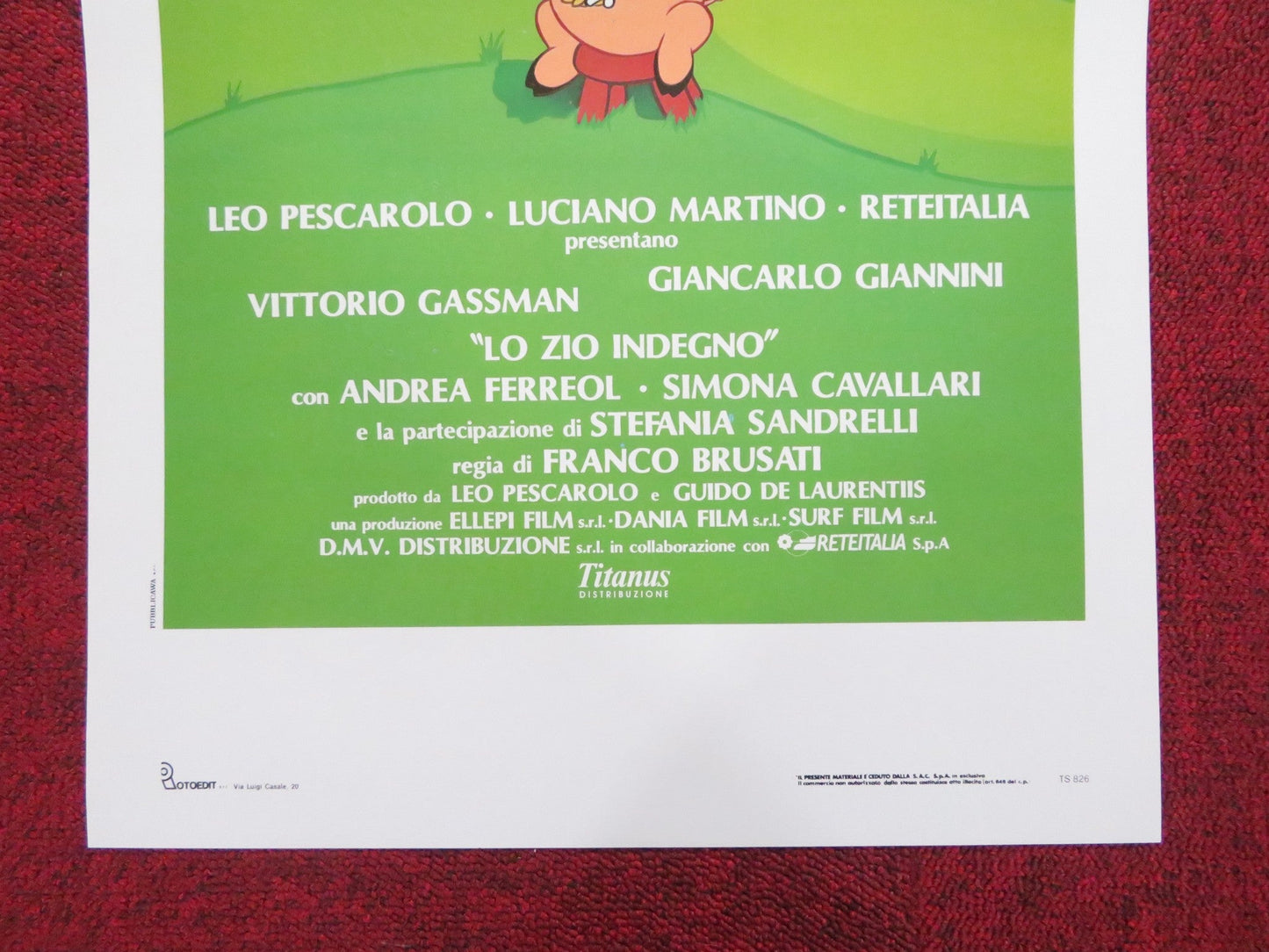 THE SLEAZY UNCLE ITALIAN LOCANDINA POSTER VITTORIO GASSMAN G. GIANNINI 1989 Rendezvous Cinema Movie posters