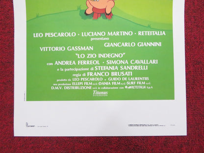 THE SLEAZY UNCLE ITALIAN LOCANDINA POSTER VITTORIO GASSMAN G. GIANNINI 1989 Rendezvous Cinema Movie posters