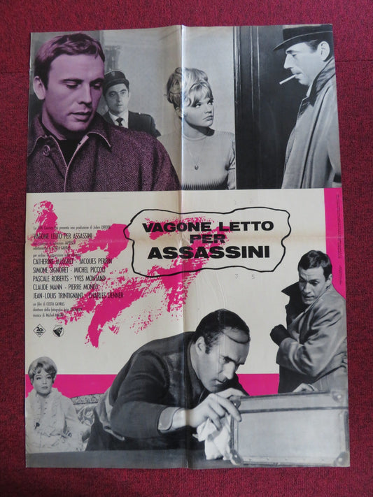 THE SLEEPING CAR MURDER ITALIAN FOGLIO POSTER CATHERINE ALLEGRET PERRIN 1965 Rendezvous Cinema Movie posters