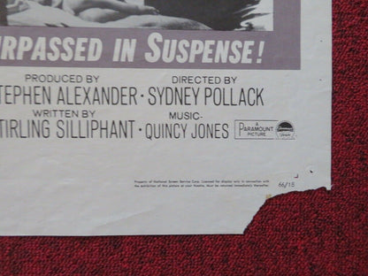 THE SLENDER THREAD FOLDED US ONE SHEET POSTER SIDNEY POITIER ANNE BANCROFT 1966 Movie posters