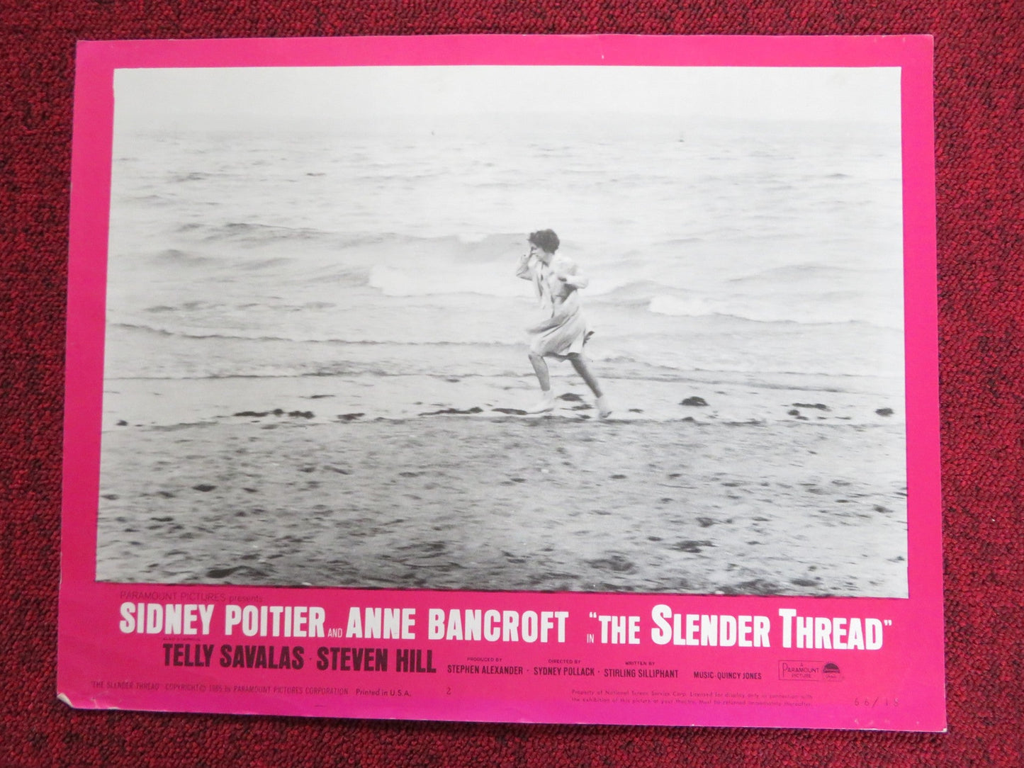 THE SLENDER THREAD US LOBBY CARD FULL SET SIDNEY POITIER ANNE BANCROFT 1965 Rendezvous Cinema Movie posters
