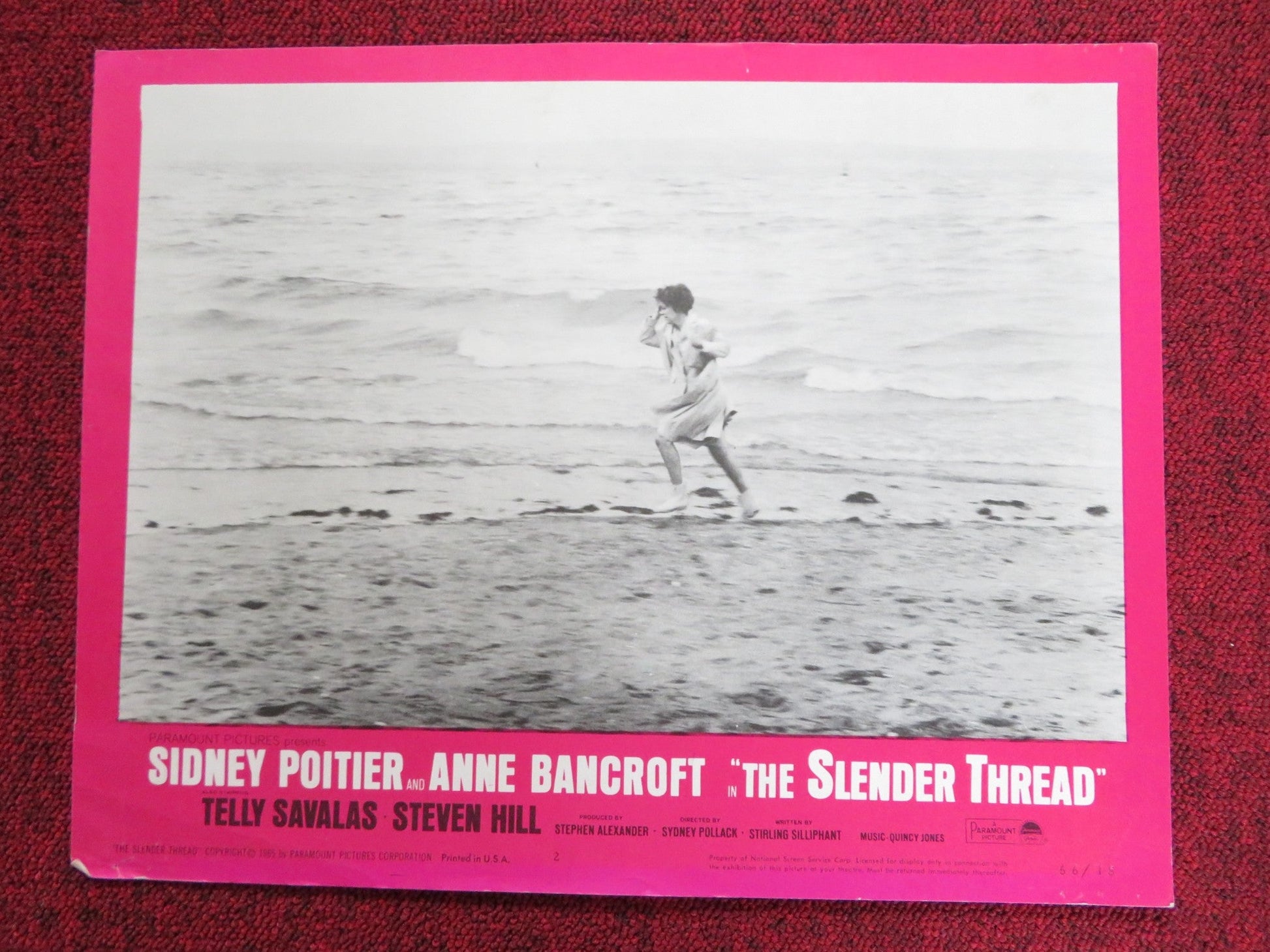 THE SLENDER THREAD US LOBBY CARD FULL SET SIDNEY POITIER ANNE BANCROFT 1965 Rendezvous Cinema Movie posters
