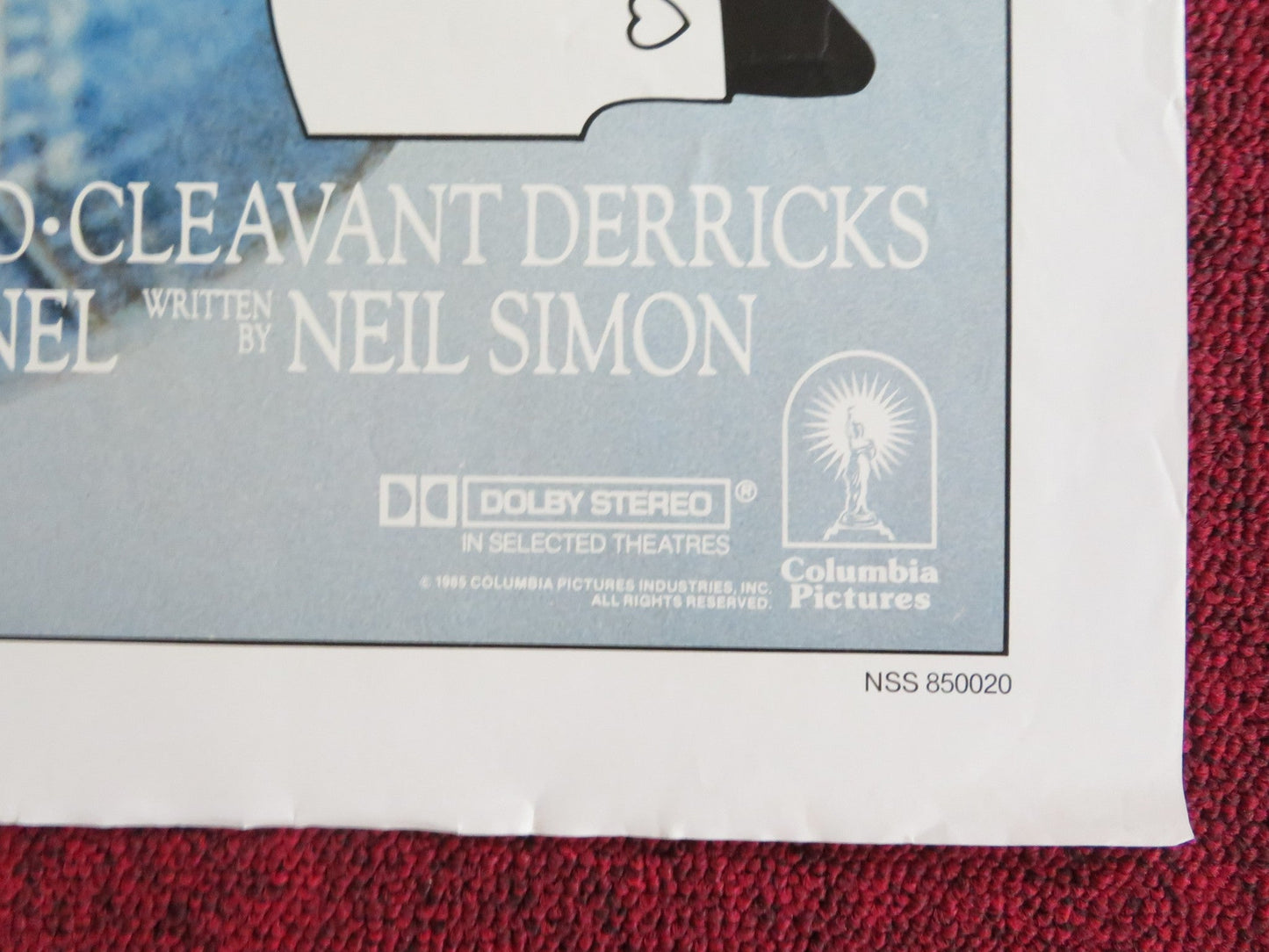 THE SLUGGER'S WIFE FOLDED US ONE SHEET POSTER REBECCA DE MORNAY M. O'KEEFE 1985 Rendezvous Cinema Movie posters