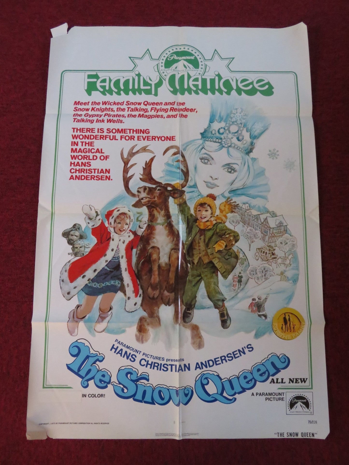 THE SNOW QUEEN FOLDED US ONE SHEET POSTER VALERI NIKITENKO ELENA PROKLOVA 1975 Rendezvous Cinema Movie posters