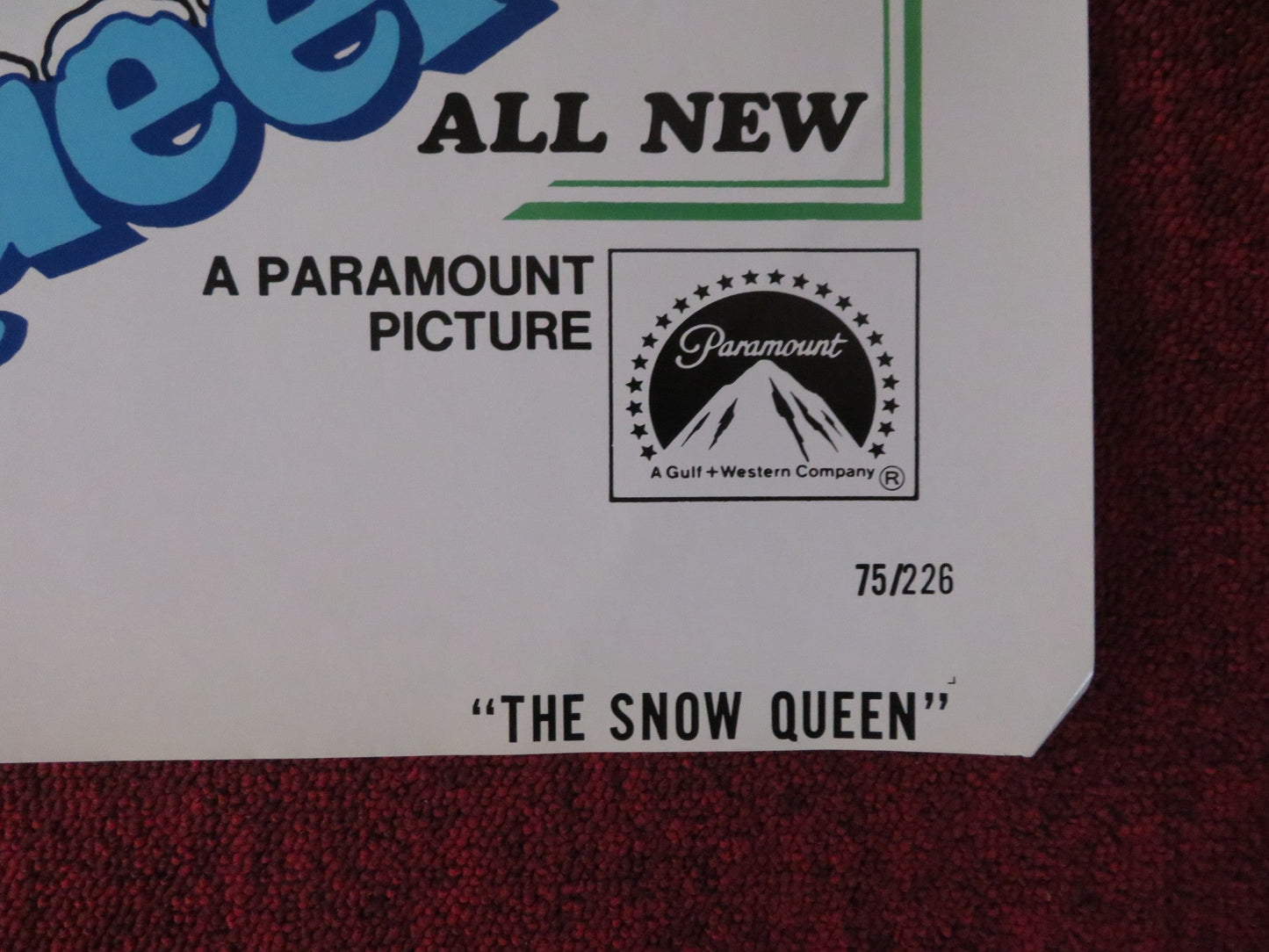 THE SNOW QUEEN FOLDED US ONE SHEET POSTER VALERI NIKITENKO ELENA PROKLOVA 1975 Rendezvous Cinema Movie posters