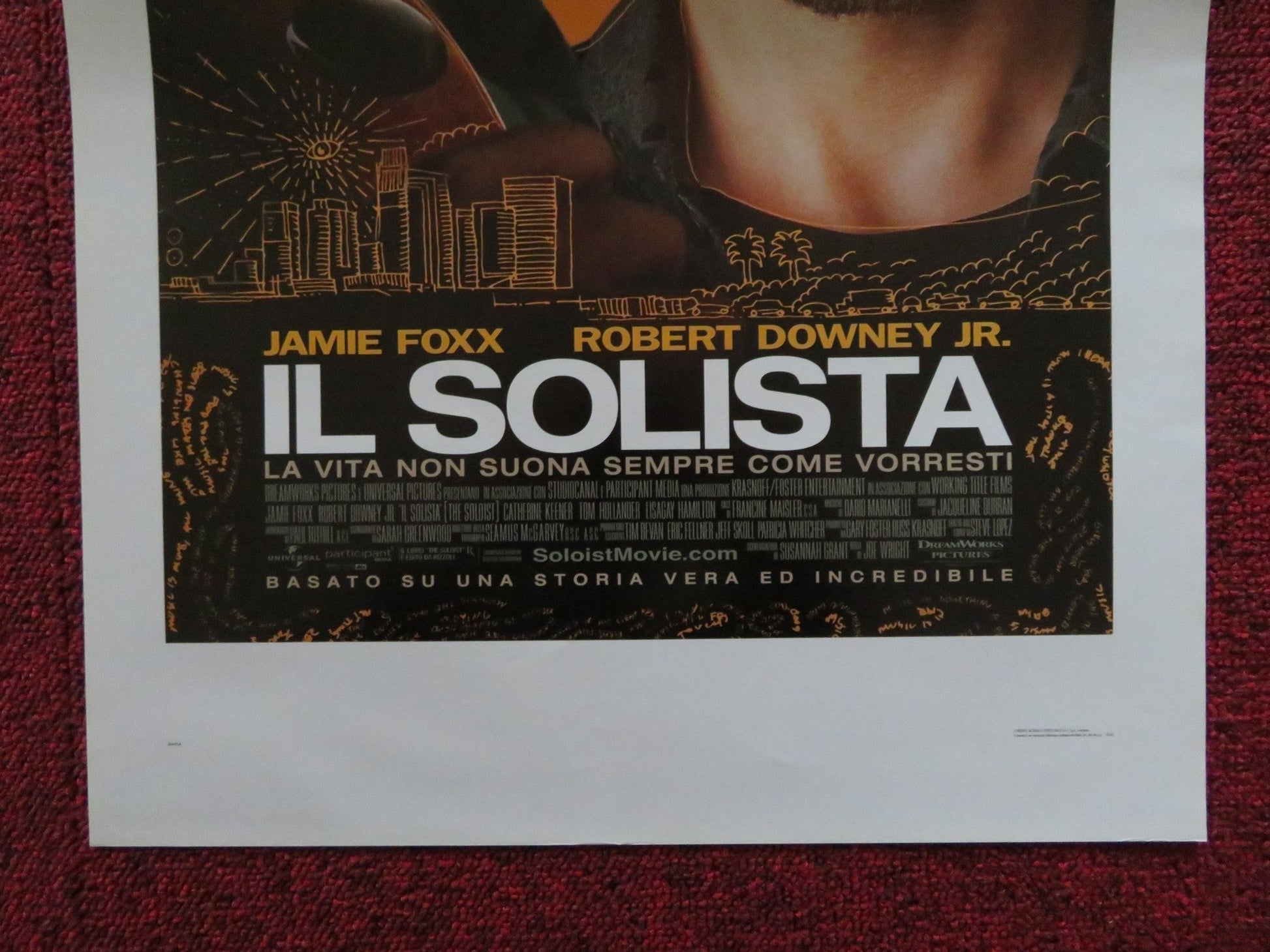 THE SOLOIST ITALIAN LOCANDINA POSTER JAMIE FOXX ROBERT DOWNEY JR. Rendezvous Cinema Movie posters