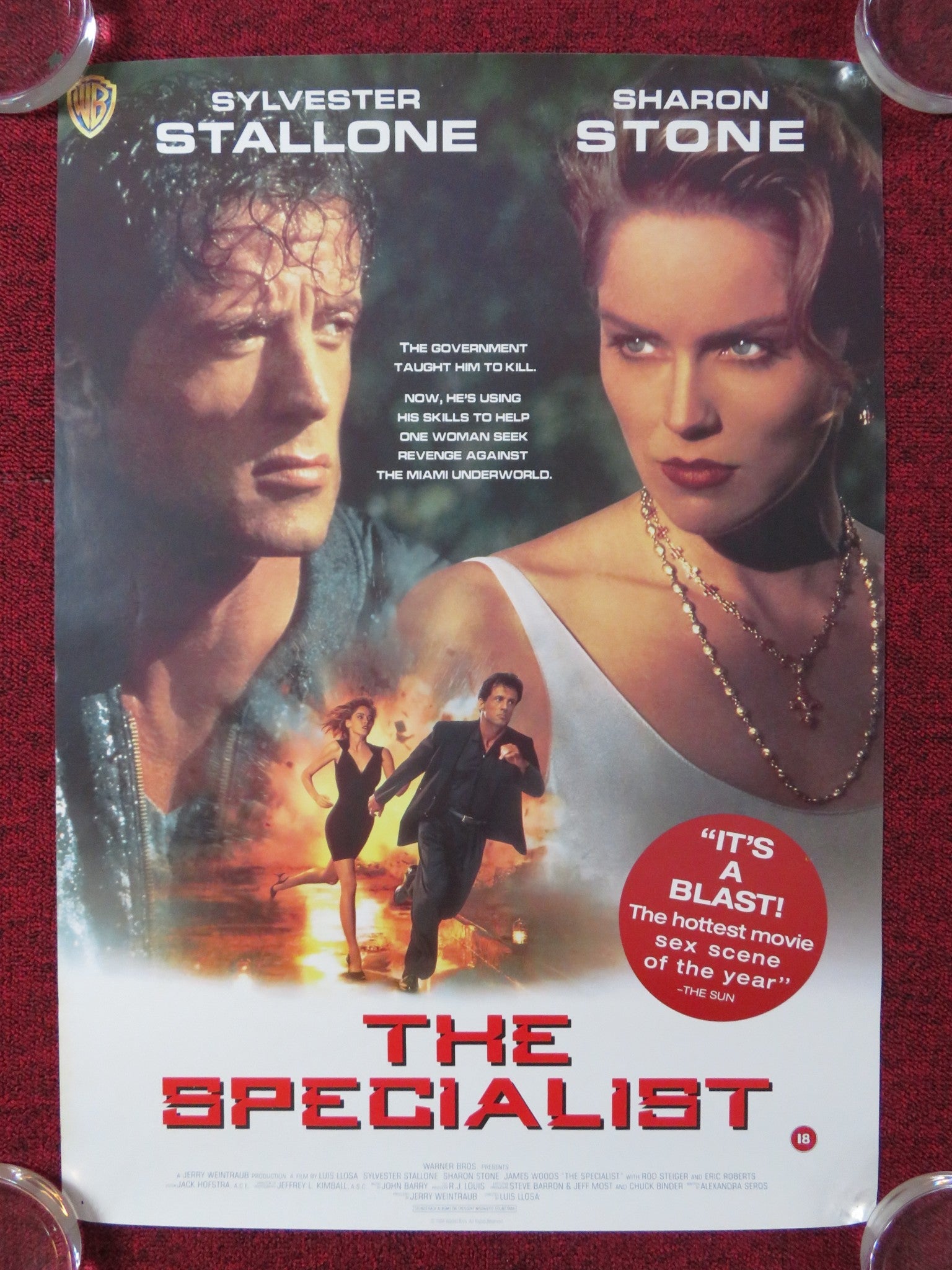 THE SPECIALIST VHS POSTER SYLVESTER STALLONE SHARON STONE 1994 Rendezvous Cinema Movie posters