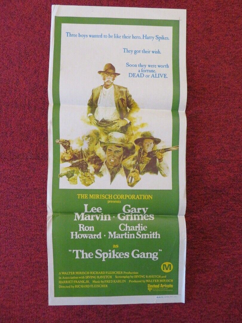 THE SPIKES GANG FOLDED AUSTRALIAN DAYBILL POSTER LEE MARVIN RON HOWARD 1974 Movie posters
