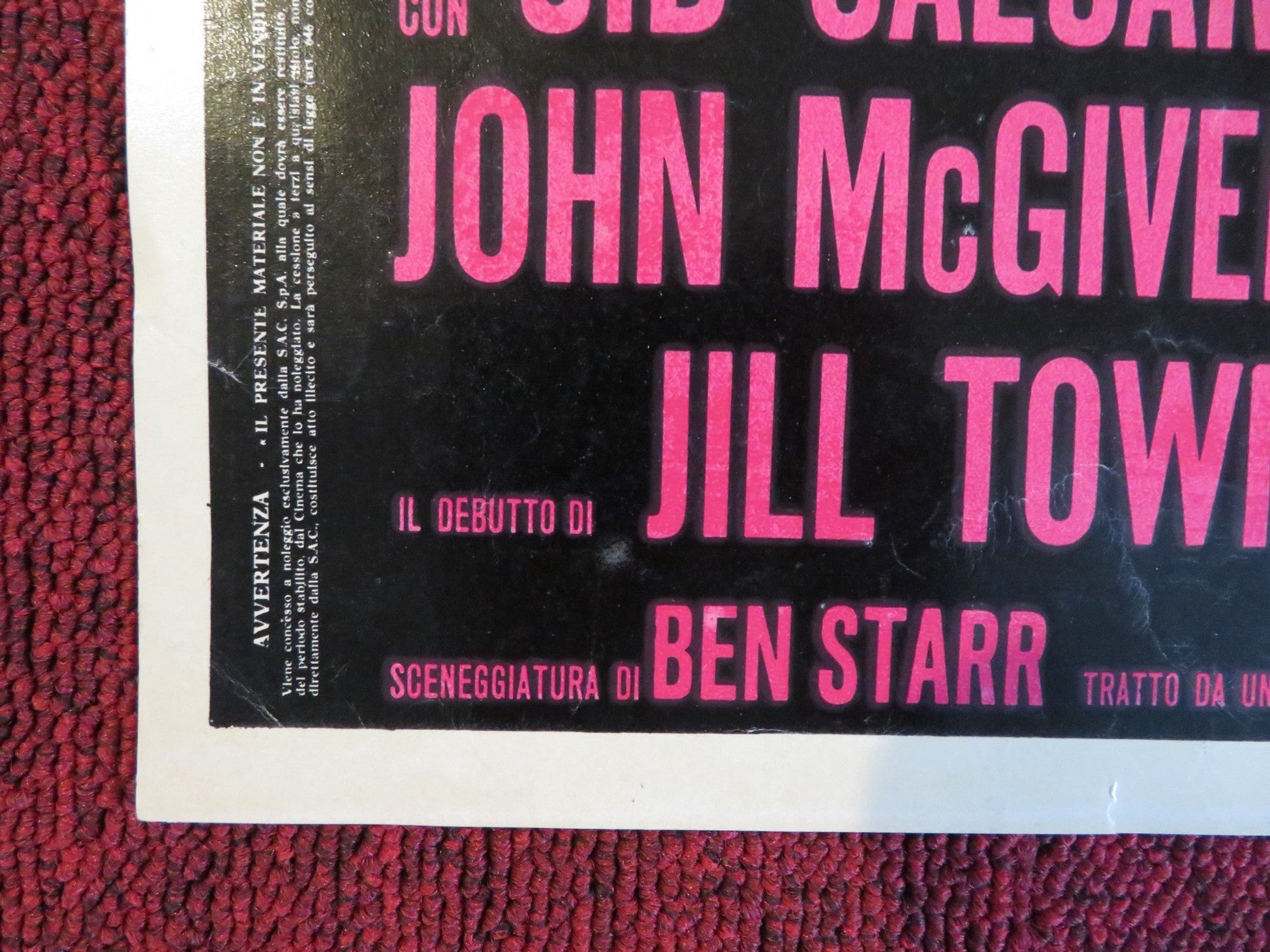 THE SPIRIT IS WILLING - A ITALIAN FOTOBUSTA POSTER SID CAESAR VERA MILES 1967 Rendezvous Cinema Movie posters