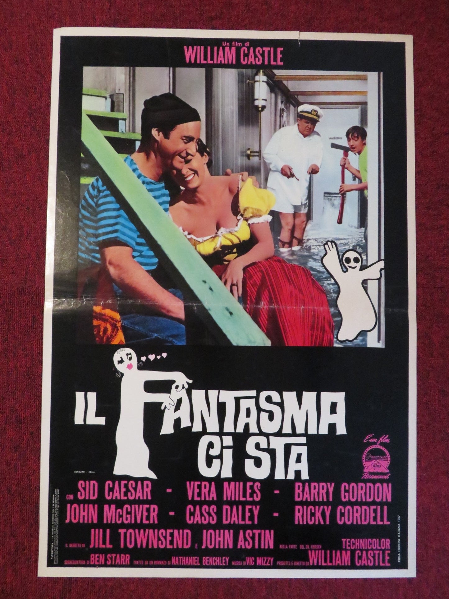 THE SPIRIT IS WILLING - B ITALIAN FOTOBUSTA POSTER SID CAESAR VERA MILES 1967 Rendezvous Cinema Movie posters