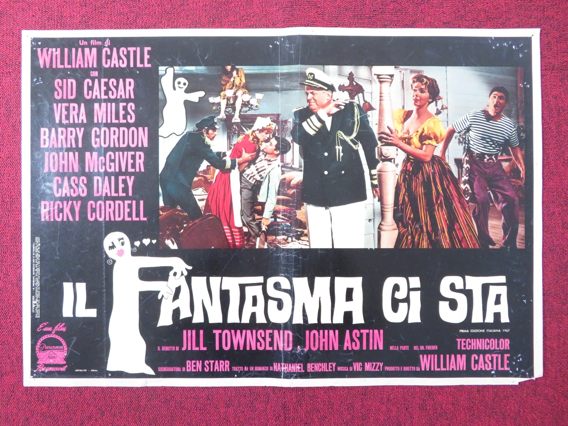 THE SPIRIT IS WILLING - C ITALIAN FOTOBUSTA POSTER SID CAESER VERA MILES 1967 Rendezvous Cinema Movie posters