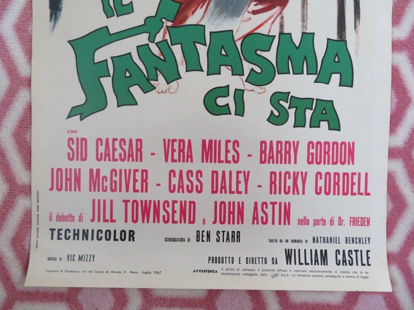 The Spirit Is Willing ITALIAN (28"x13") POSTER W.CASTLE 1967 Movie posters